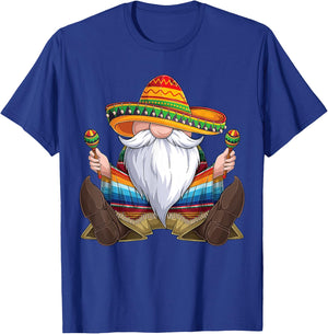 Mexican Gnome Cinco De Mayo Serape Poncho men Women kids boy T-Shirt - T-Shirt | Royal