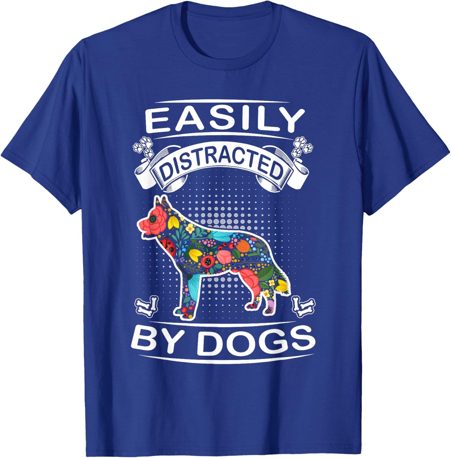 Easily Distracted By Dogs Siberian Husky Dog Lovers Puppy T-Shirt - T-Shirt | Royal