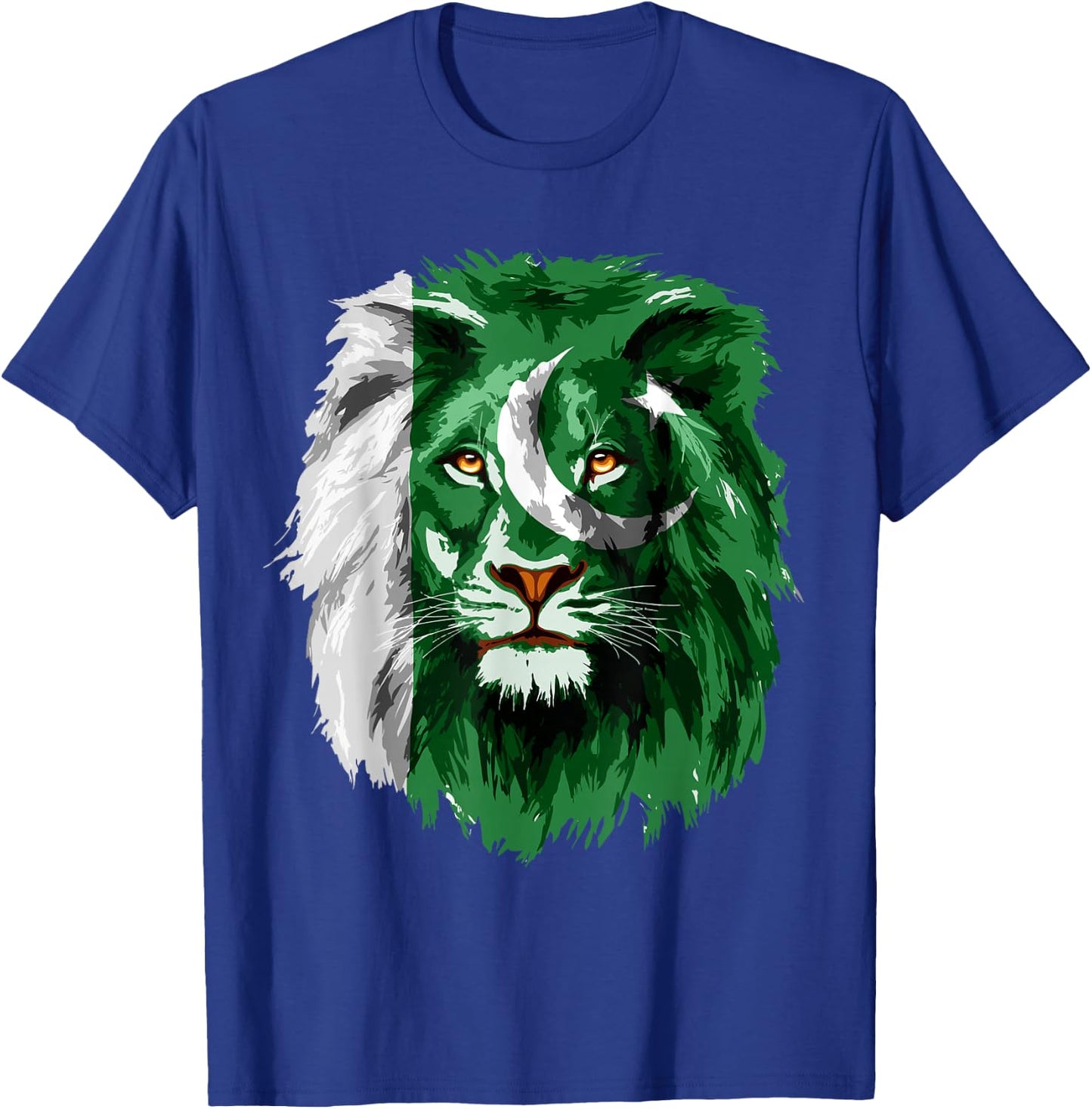 Pakistan Flag Lion Face Pakistani Pride Vintage T-Shirt - T-Shirt | Royal