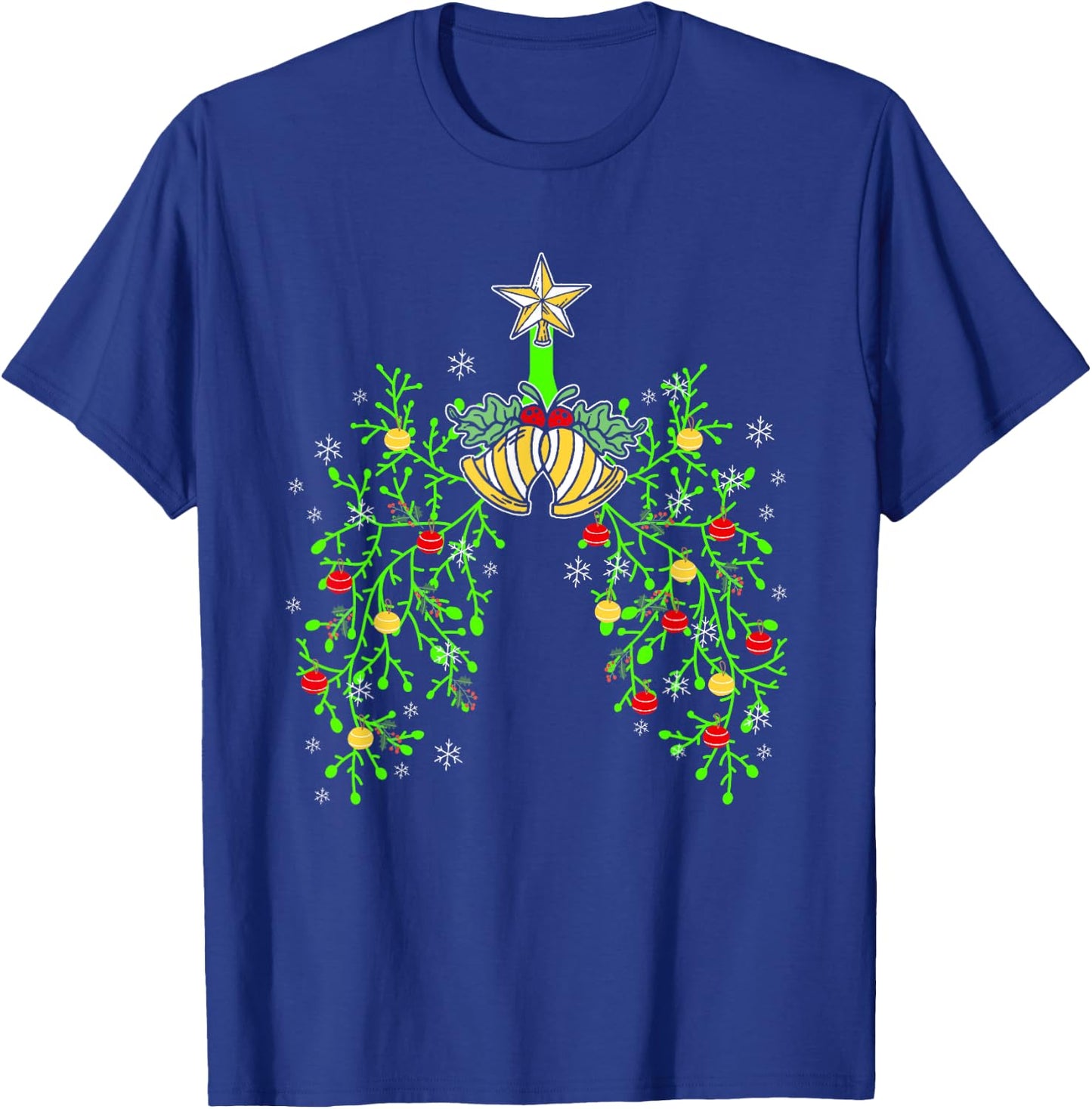 Respiratory Therapist RT Respiratory Therapy Lung Christmas T-Shirt - T-Shirt | Royal