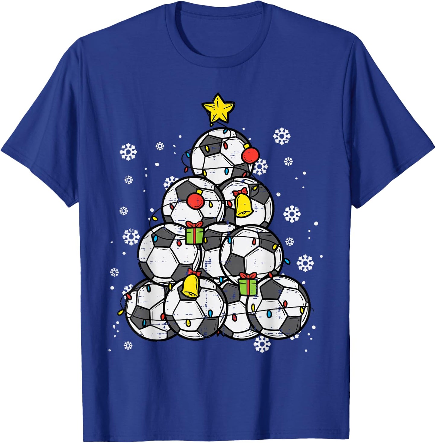 Soccer Christmas Tree Xmas Player Boys Girls Men Women Kids T-Shirt - T-Shirt | Royal