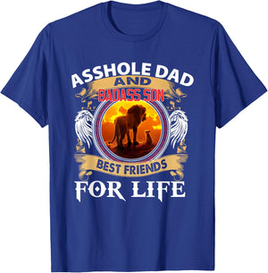 Lion Asshole Dad And Badass Son Best Friends For Life T-Shirt - T-Shirt | Royal