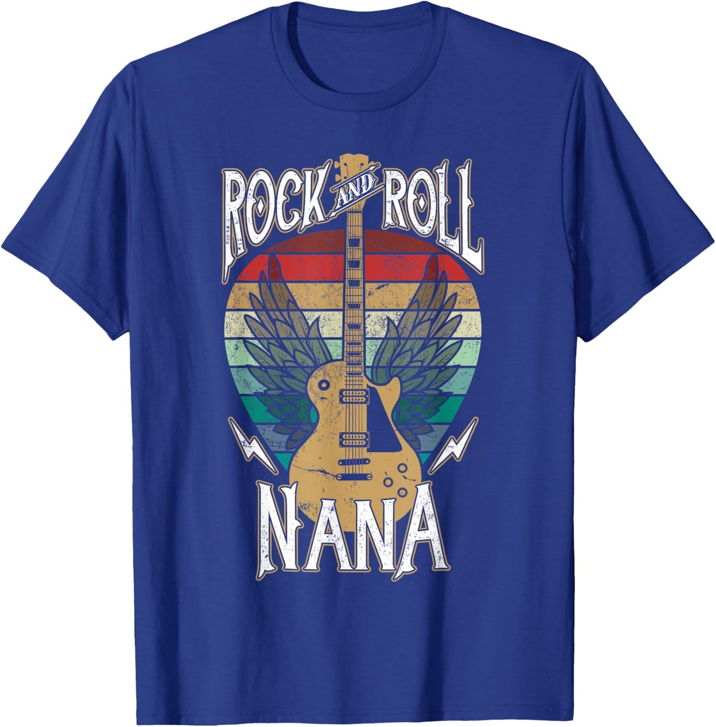 Rock n Roll Nana Vintage Guitar Player Music Lover T-Shirt - T-Shirt | Royal