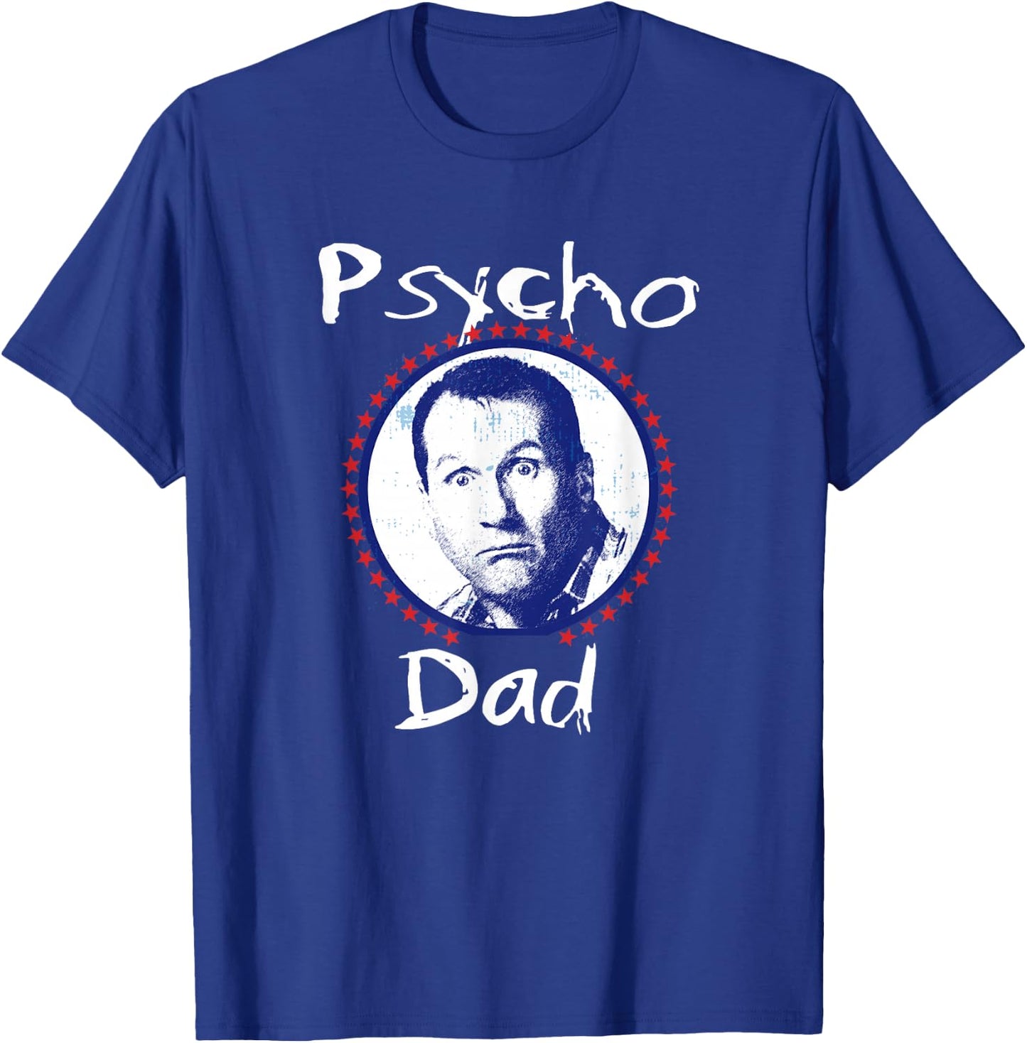 LFH Psycho Dad Funny - Men's Black Small Classic Mao Collar Letter Print T-Shirt - T-Shirt | Royal