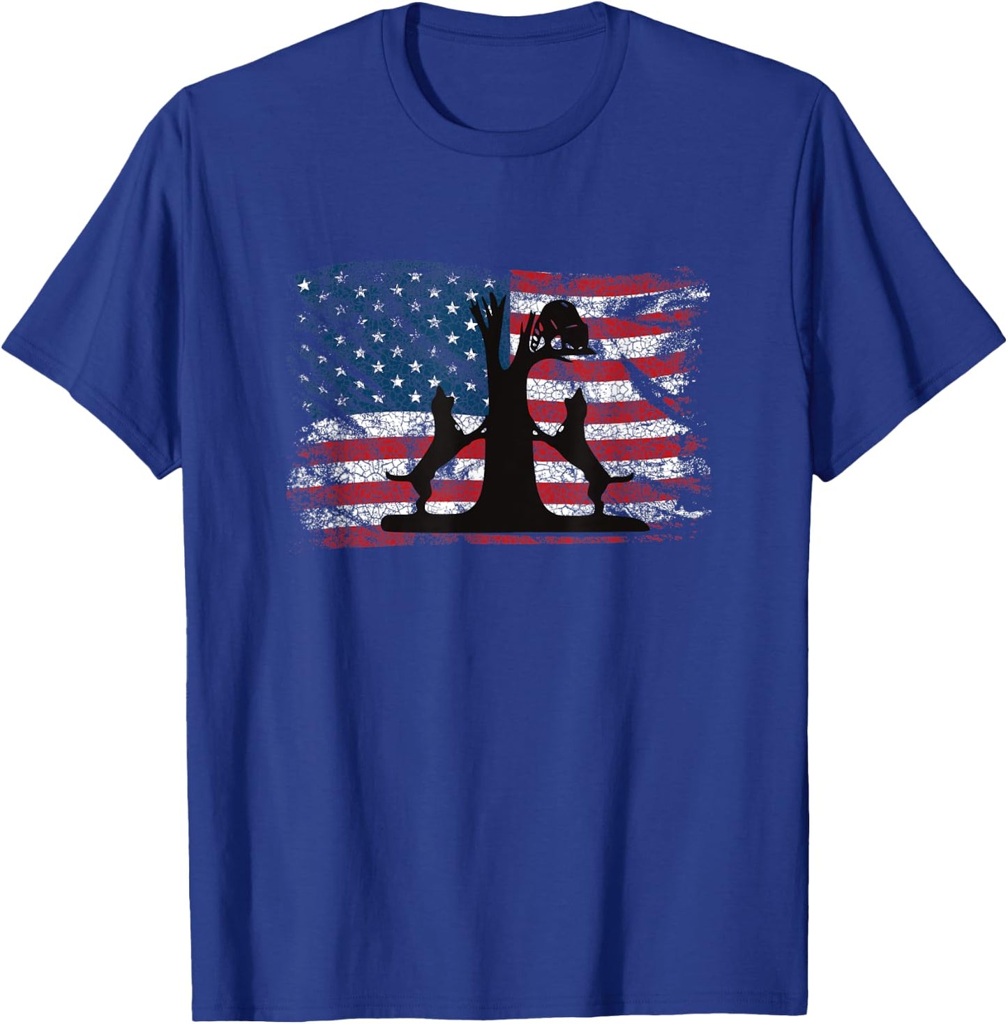 Patriotic Coon Hunting Dogs American Flag T-Shirt - T-Shirt | Royal