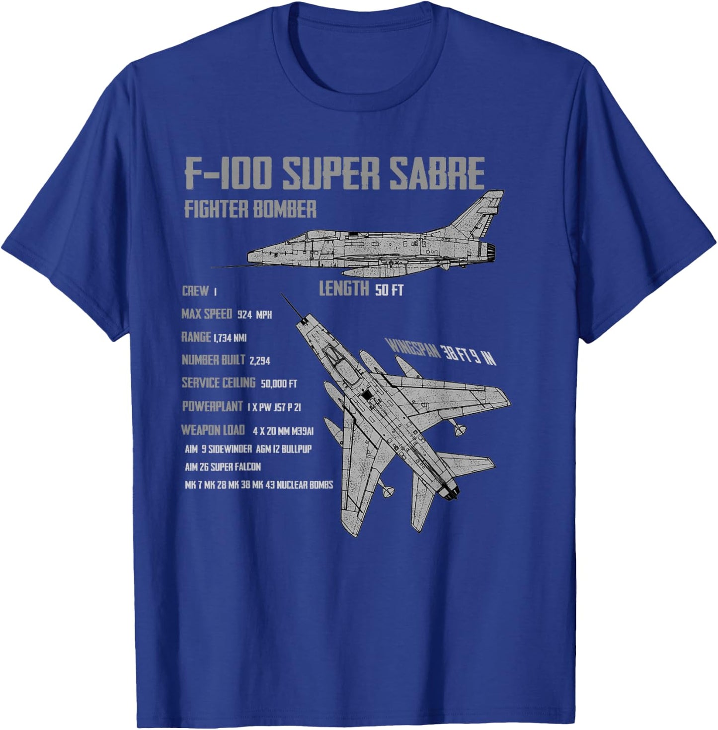 F-100 Super Sabre T-Shirt - T-Shirt | Royal