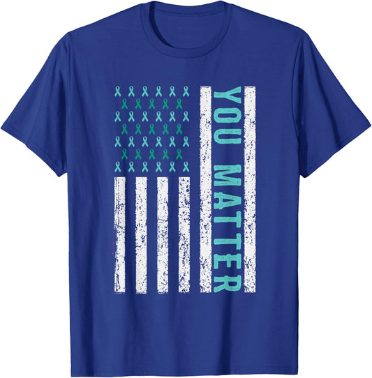 Suicide Awareness You Matter Mental Health Awareness T-Shirt - T-Shirt | Royal