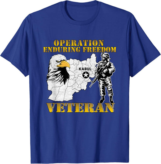 Operation Enduring Freedom OEF Combat Veteran Vintage T-Shirt - T-Shirt | Royal