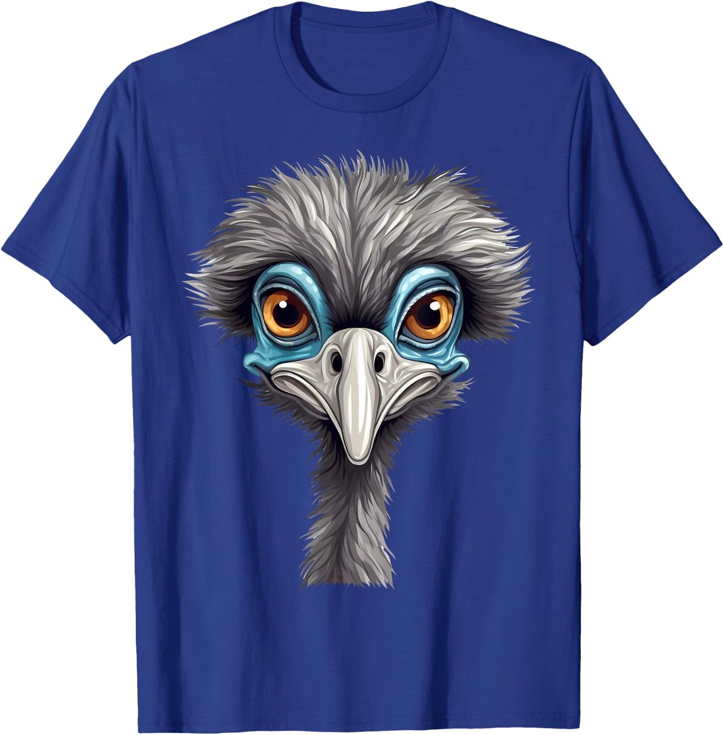 Funny Emu Lover Animal Face Ostrich T-Shirt - T-Shirt | Royal