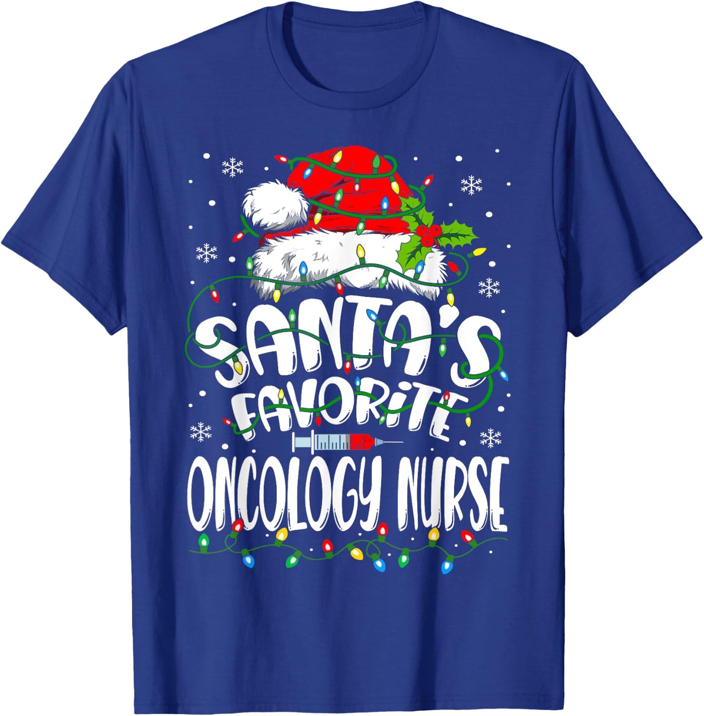Santa Favorite Oncology Nurse Christmas Oncologist T-Shirt - T-Shirt | Royal