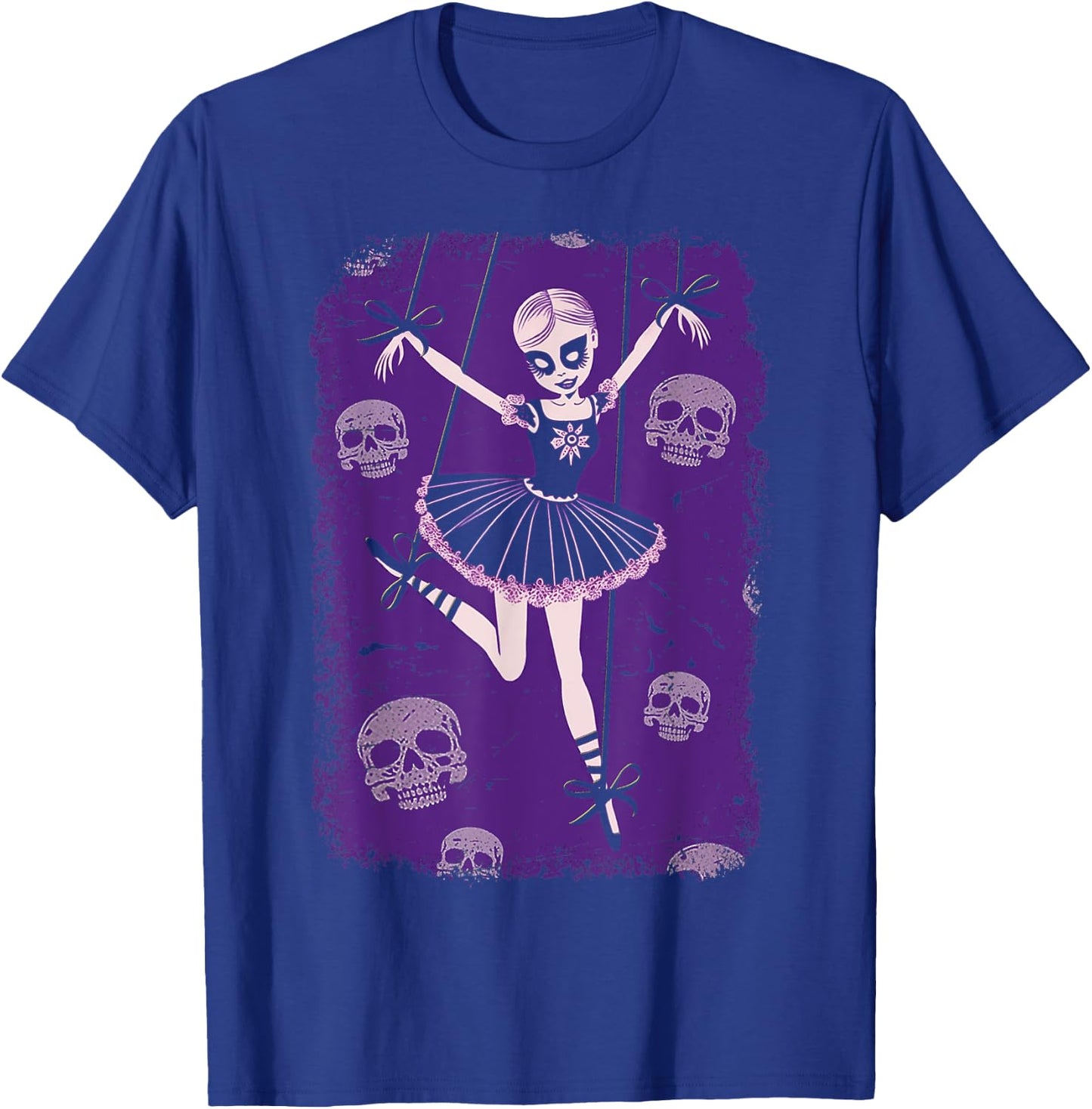 Creepy Cute Ballerina Punk Goth Marionette Doll With Skulls T-Shirt - T-Shirt | Royal