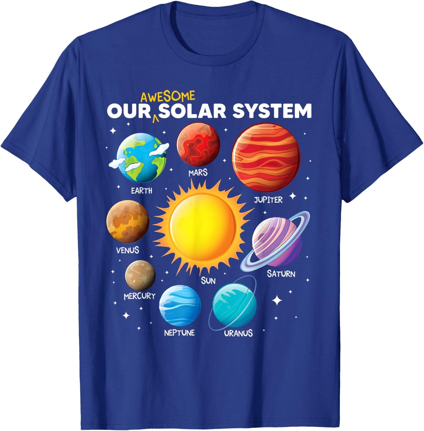 Our Awesome Solar System Planets Space boys girls science T-Shirt - T-Shirt | Royal