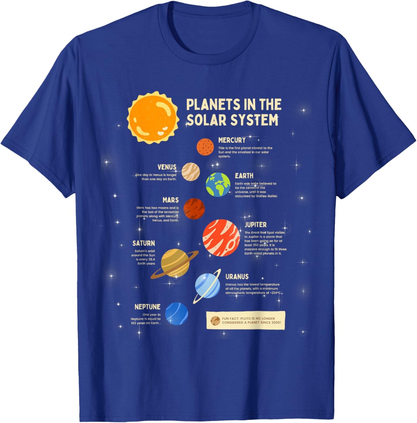 Planets Solar System Outer Space Science Boys Girls Kids T-Shirt - T-Shirt | Royal