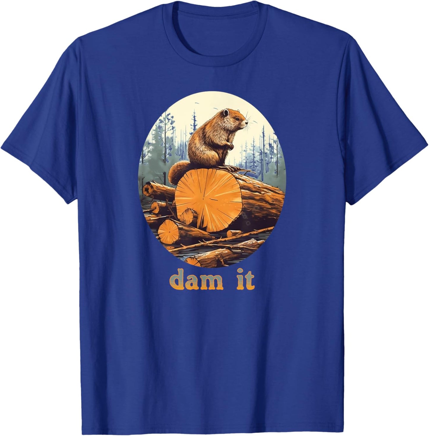 Dam It Beaver Funny Pun Joke T-Shirt - T-Shirt | Royal