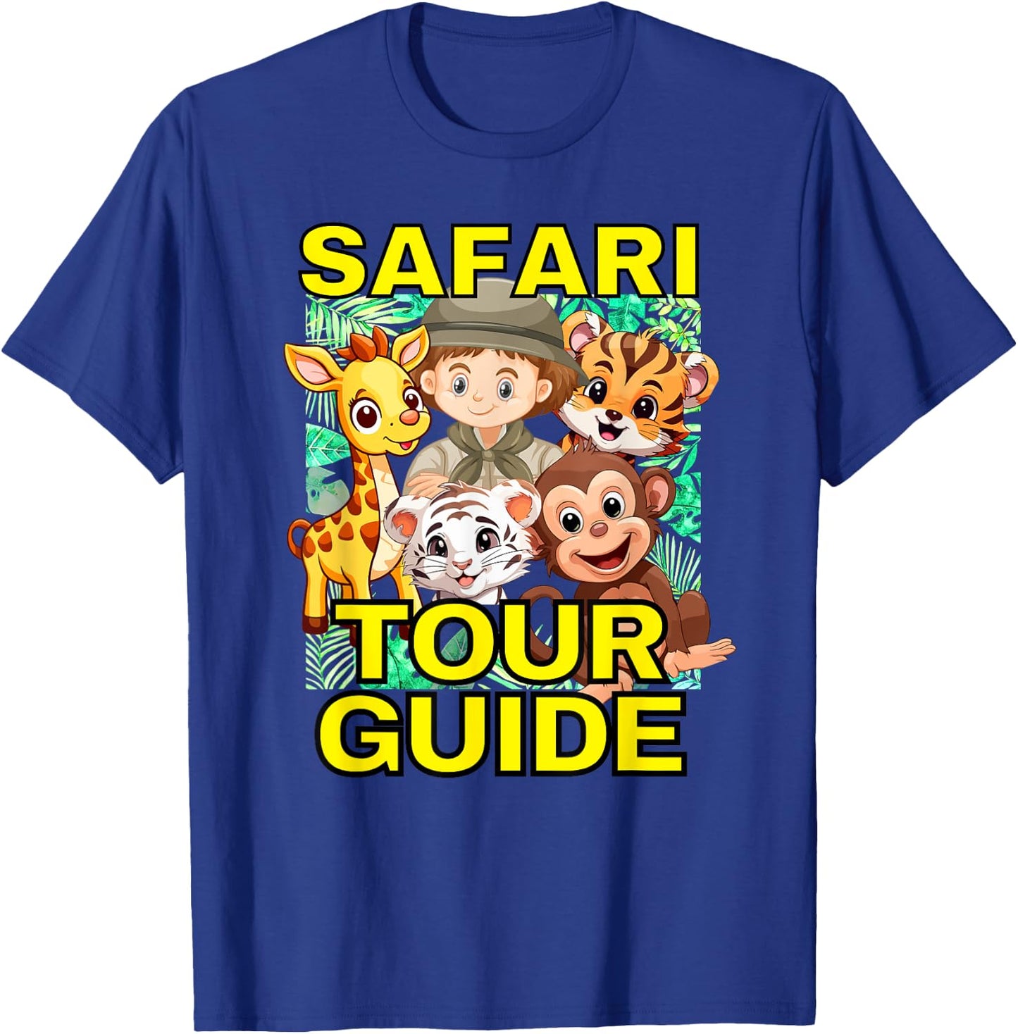 Safari Tour Guide Cute Animal Graphics T-Shirt - T-Shirt | Royal