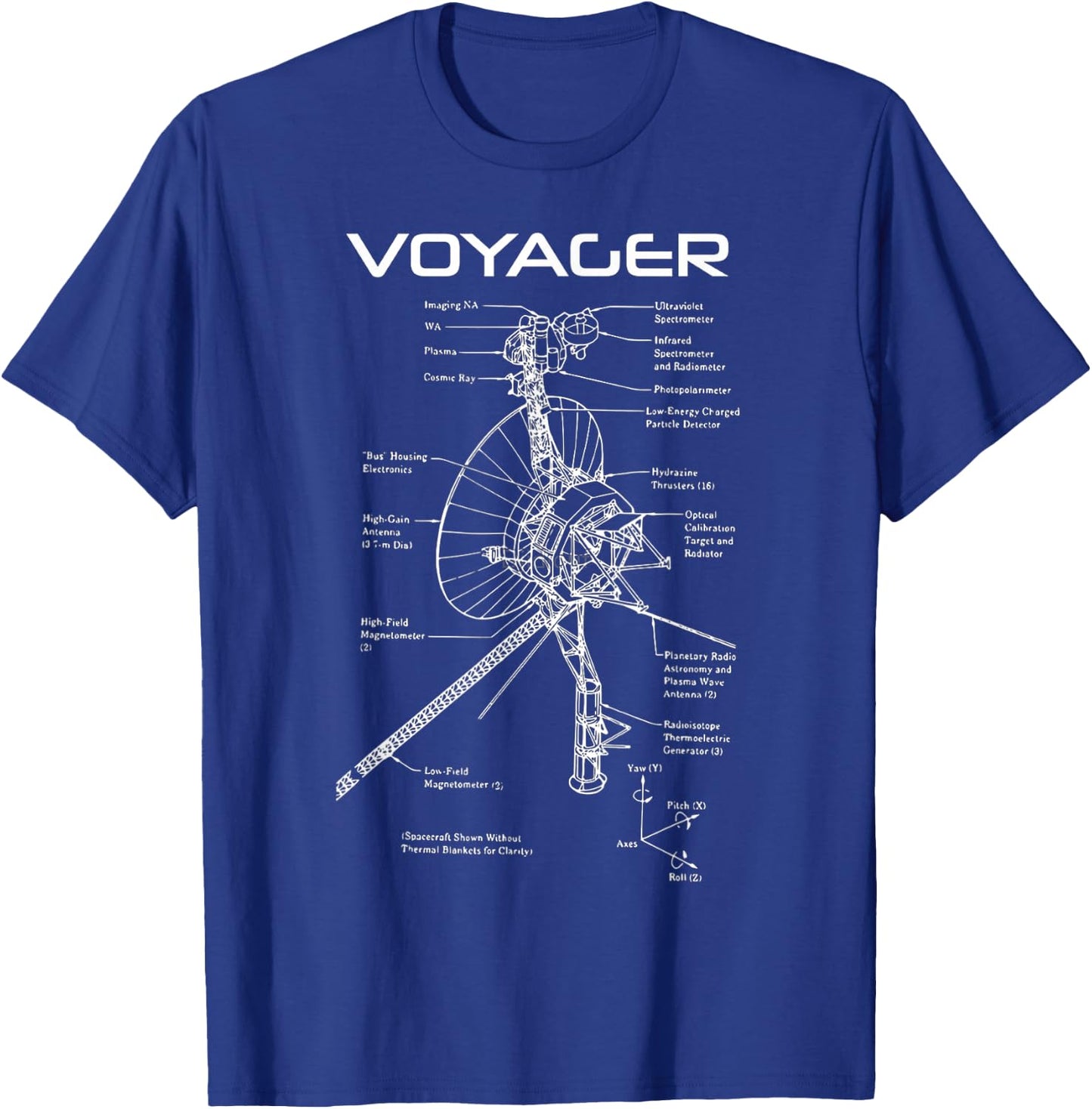 Space Exploration Voyager Diagram T-Shirt - T-Shirt | Royal