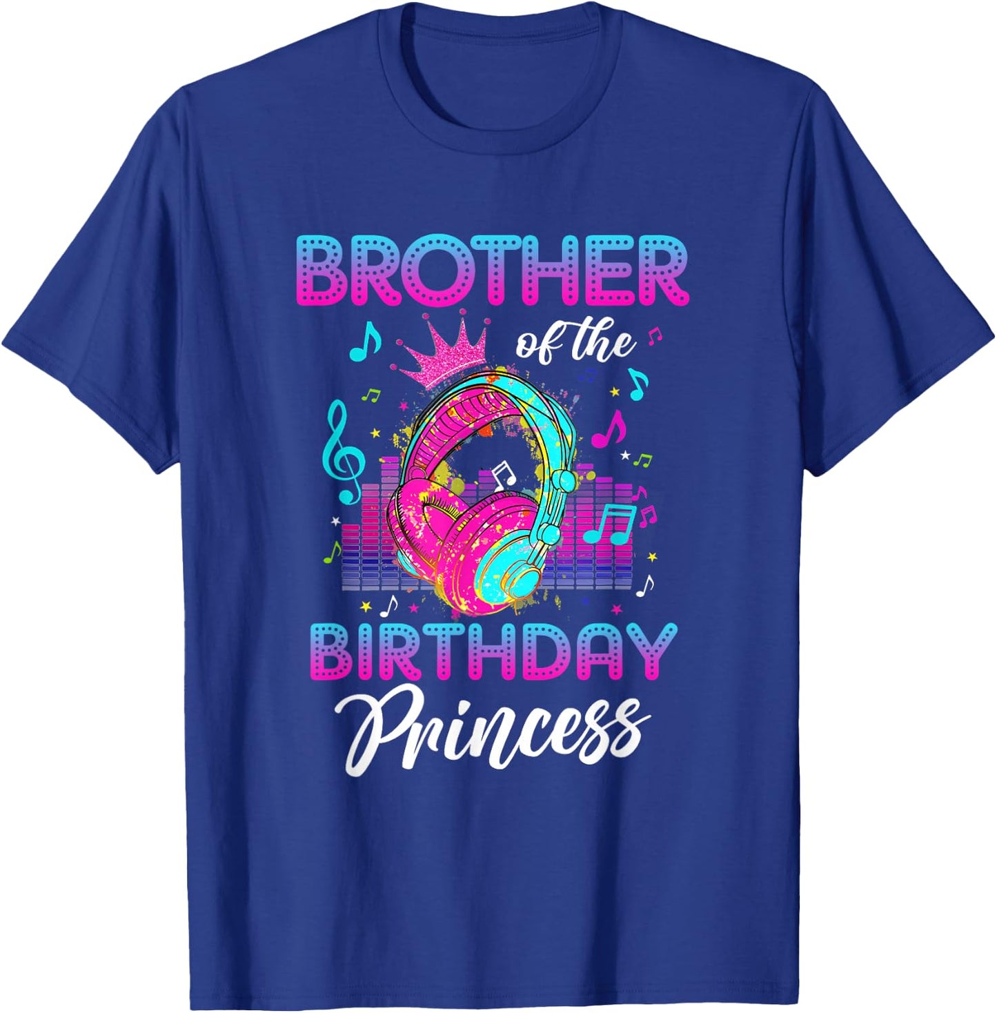 Brother of the Birthday Princess Rockstars Theme Music Party T-Shirt - T-Shirt | Royal