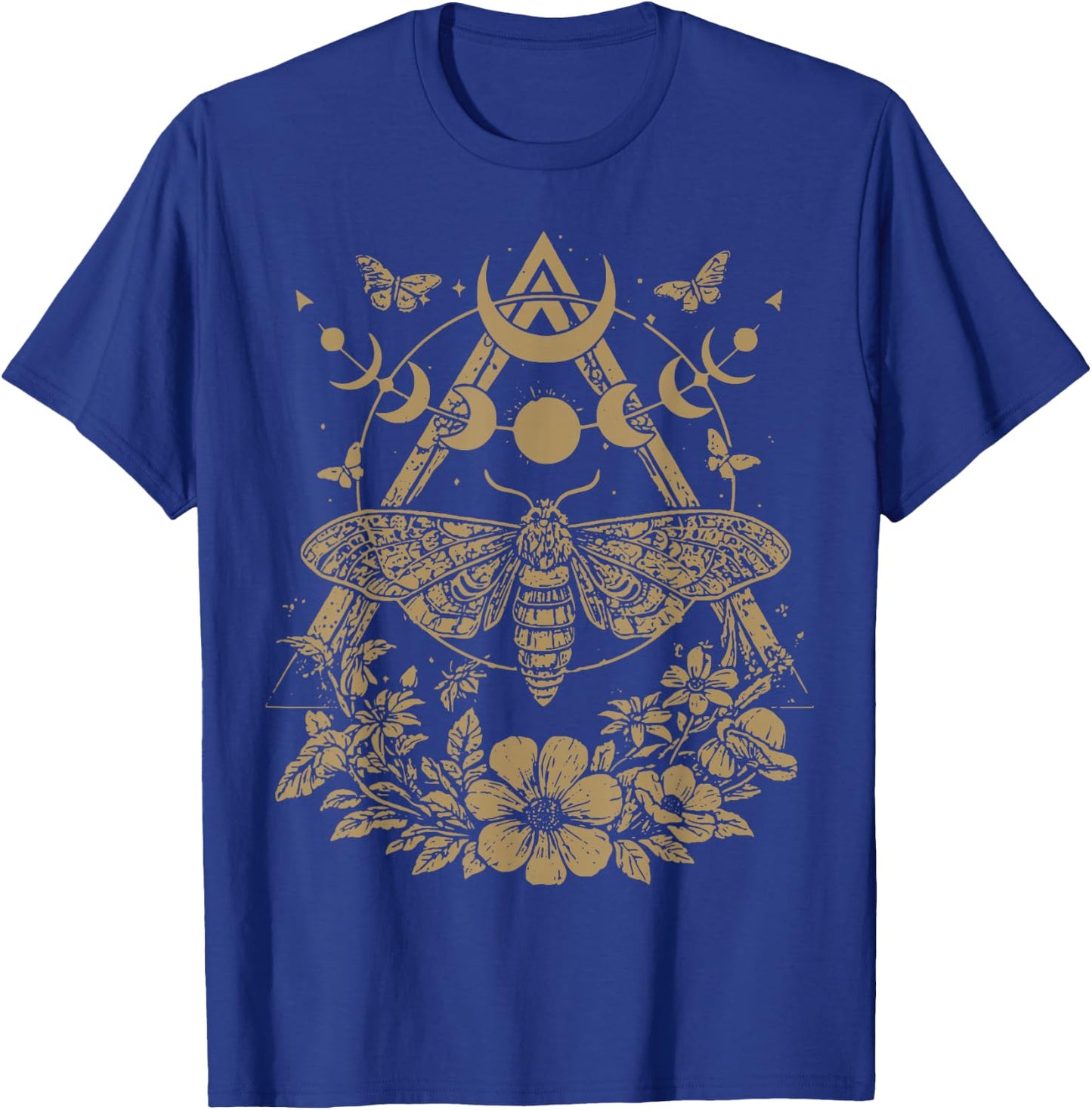 Cute Fairycore Floral Moth Aesthetic Girls Women Graphic T-Shirt - T-Shirt | Royal