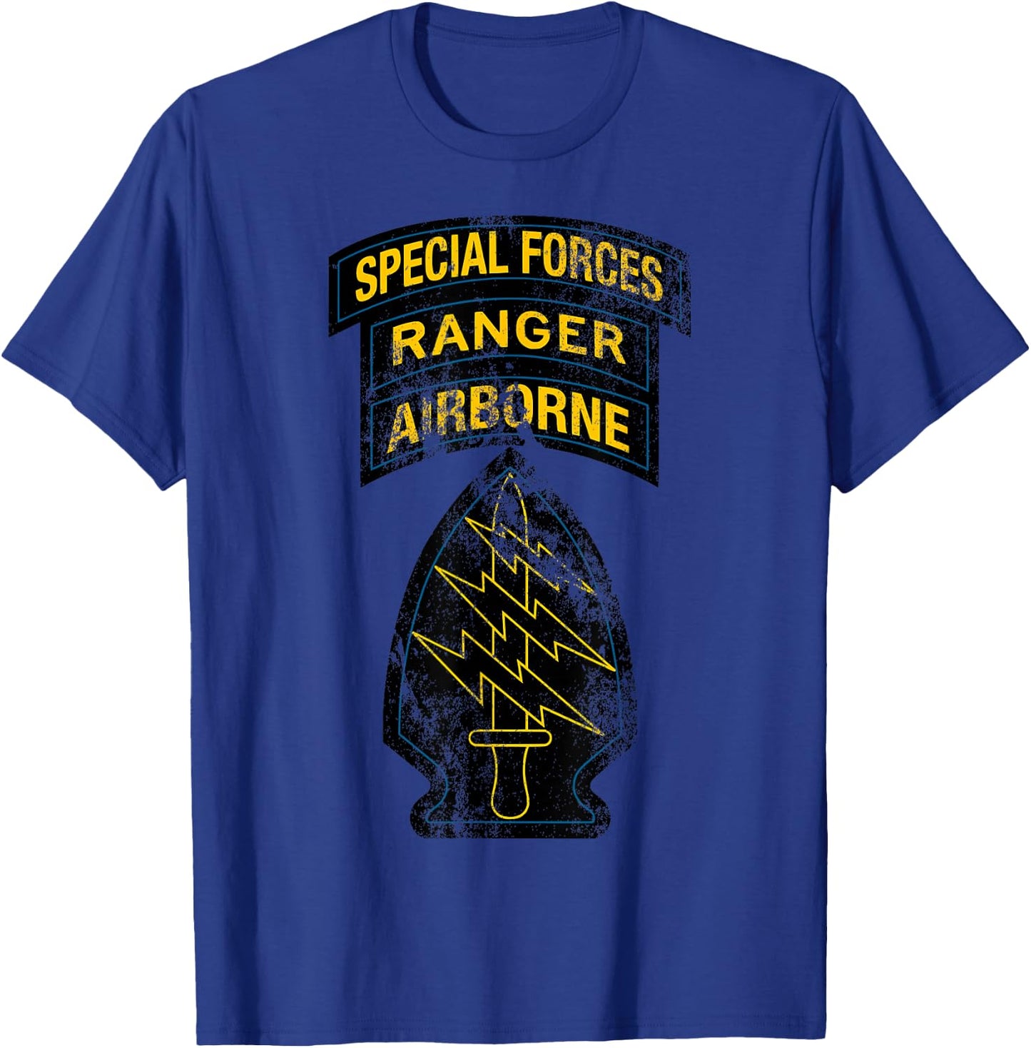 US Army Special Forces - SF Ranger Tab - Retro Vintage T-Shirt - T-Shirt | Royal