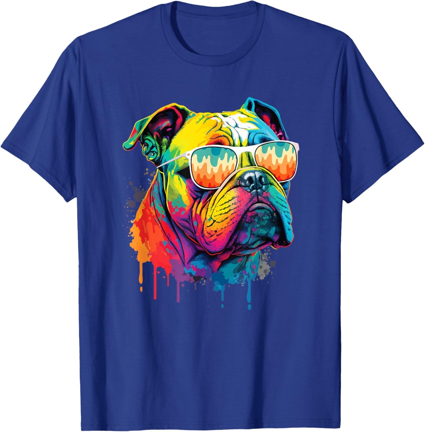 Groovy Retro English Bulldog - Dog Animal Lover Puppy Owner T-Shirt - T-Shirt | Royal