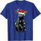 Cat Lover Xmas Lighting Santa Russian Blue Cat Christmas Women Kids T-Shirt - T-Shirt | Royal