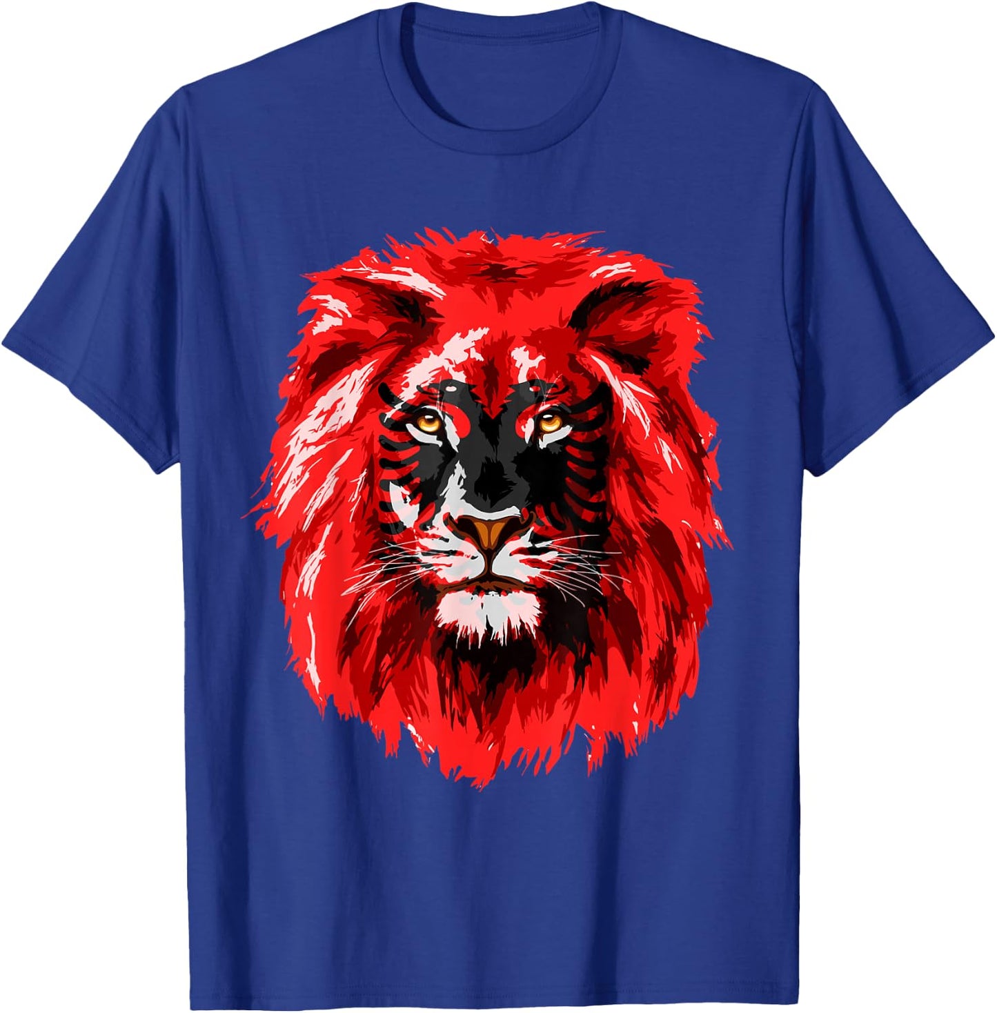 Flag of Albania Lion Face Albanian Albania Flag T-Shirt - T-Shirt | Royal