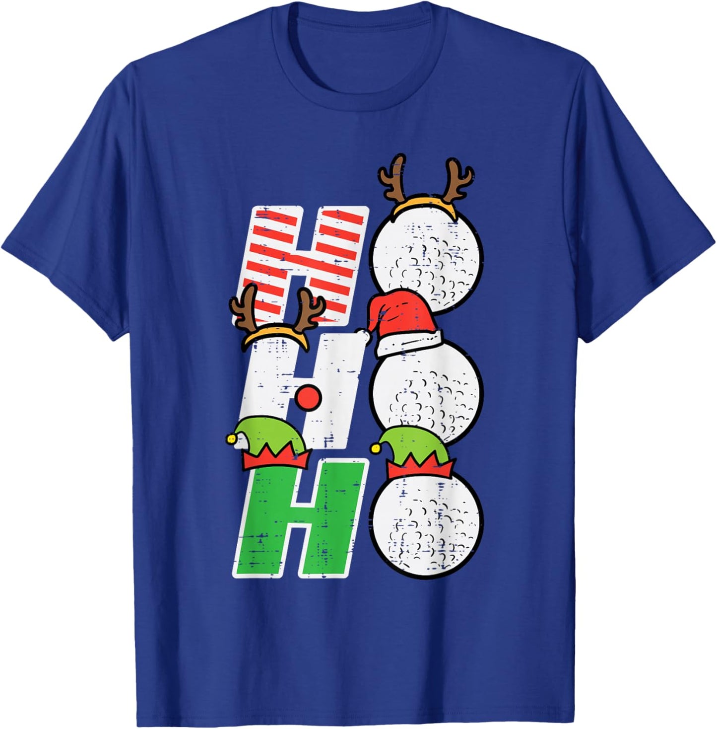 Christmas Golf Ho Ho Ho Funny Xmas Golfing Sports Golfer Men T-Shirt - T-Shirt | Royal