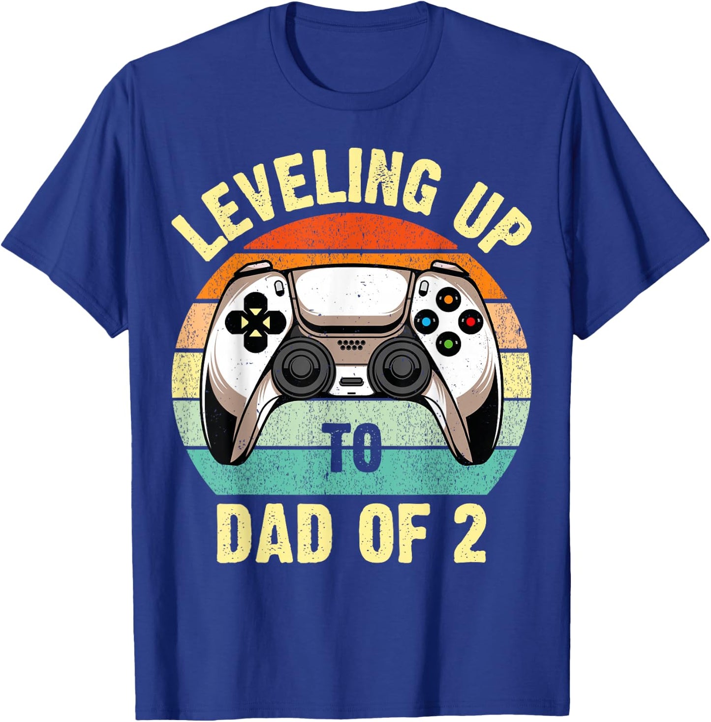 Daddy Again Leveling Up To Dad of 2 Dad T-Shirt - T-Shirt | Royal
