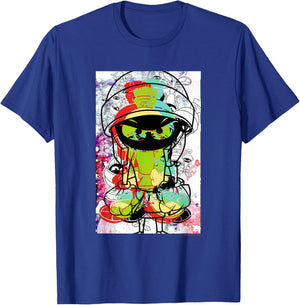 WB100 Looney Tunes Marvin The Martian Paint Sketch Portrait T-Shirt - T-Shirt | Royal