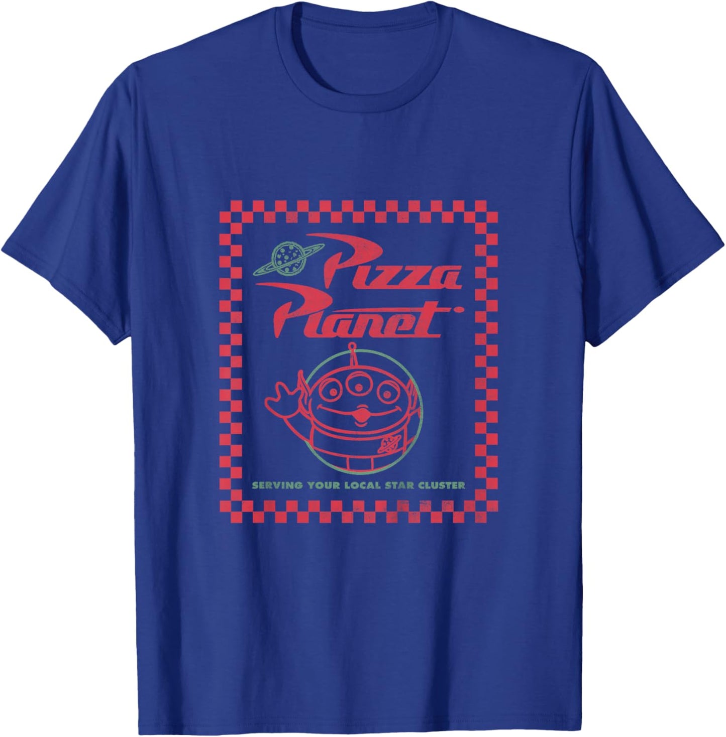 Kids Disney Pixar Toy Story Pizza Planet Alien Logo Youth T-Shirt - T-Shirt | Royal