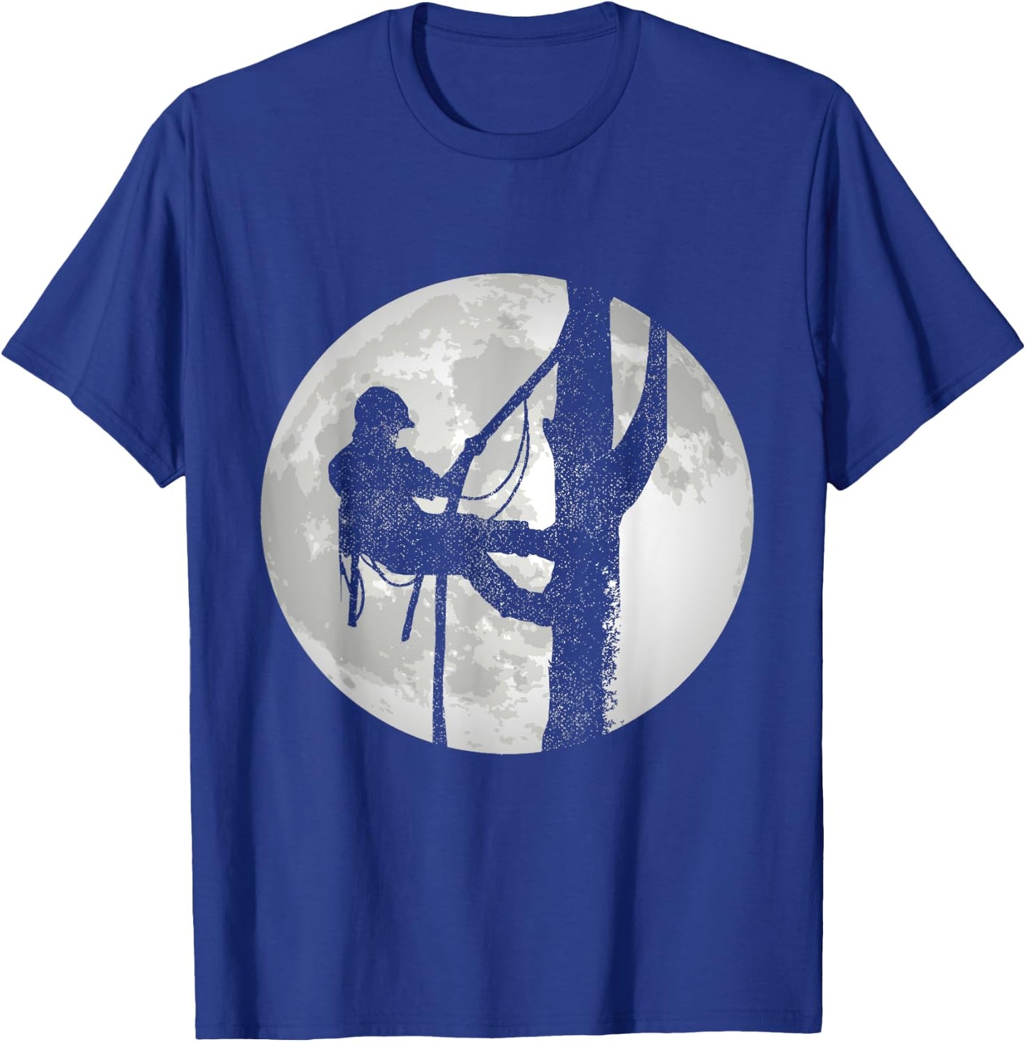 Outdoorsman Lumberjack Tree Climber Moon Logger Arborist T-Shirt - T-Shirt | Royal