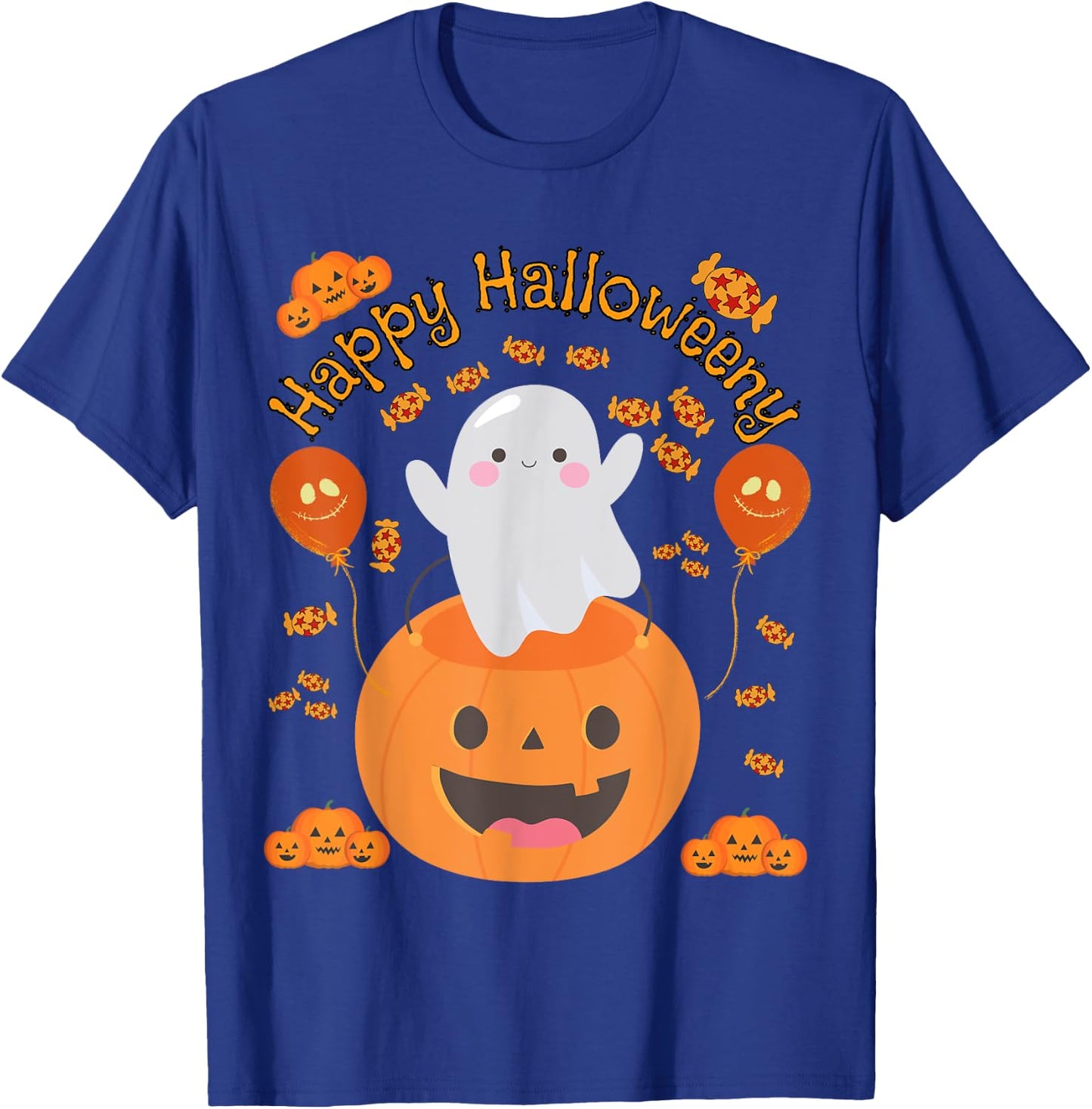 Happy Halloween -y Cute Boys and Girls Costume as a Ghost T-Shirt - T-Shirt | Royal