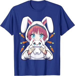 Anime Girl for Bunny Lovers and Kawaii Rabbit Teens Girls T-Shirt - T-Shirt | Royal