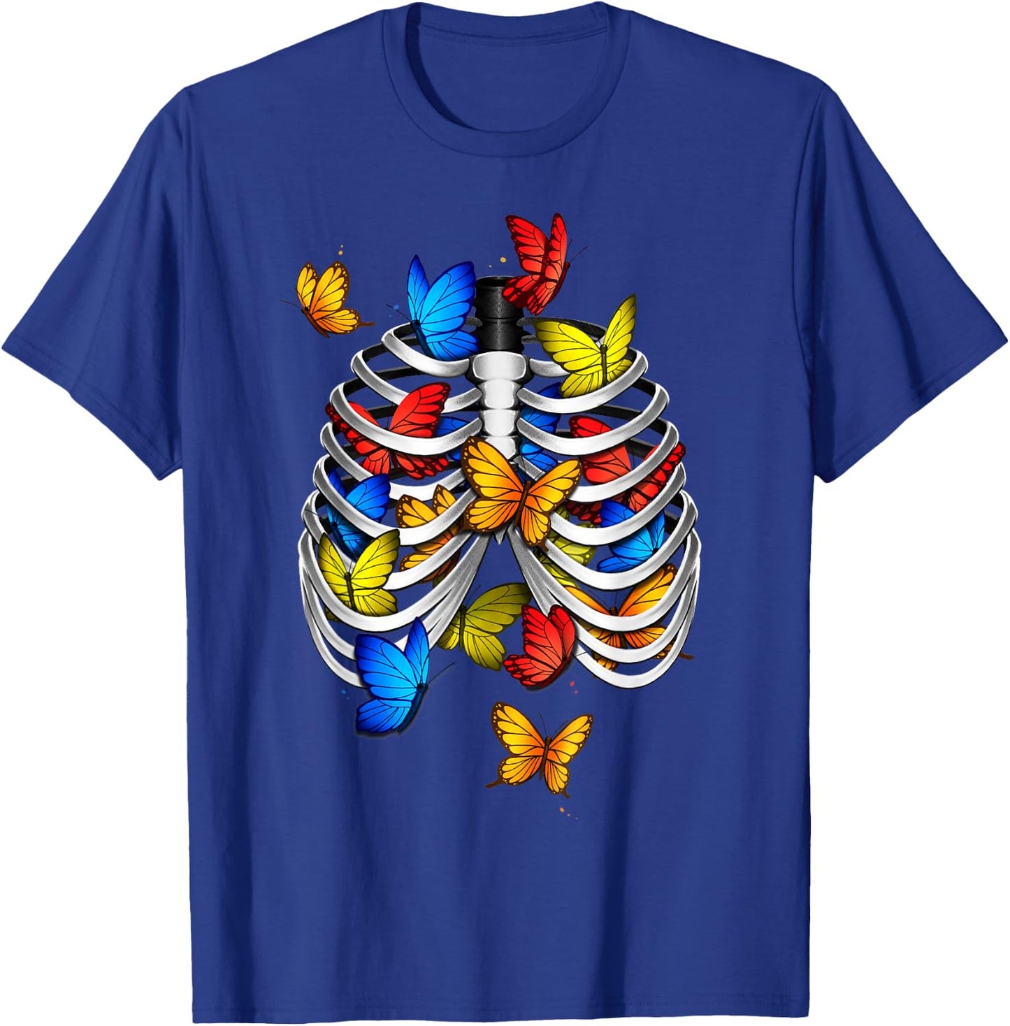 Butterflies In My Stomach Rib Cage X-Ray Anatomy Butterfly T-Shirt - T-Shirt | Royal