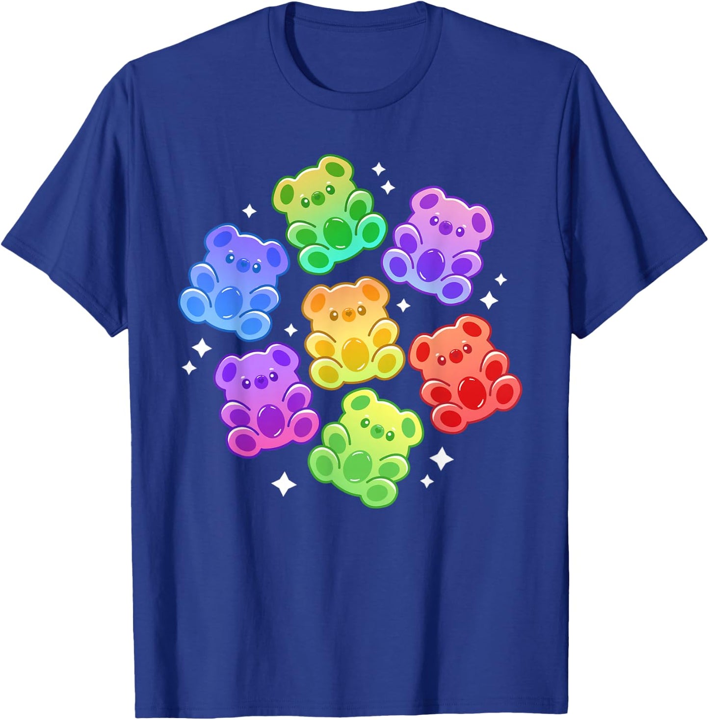 Aesthetic Kawaii Cute Rainbow Gummy Bear T-Shirt - T-Shirt | Royal
