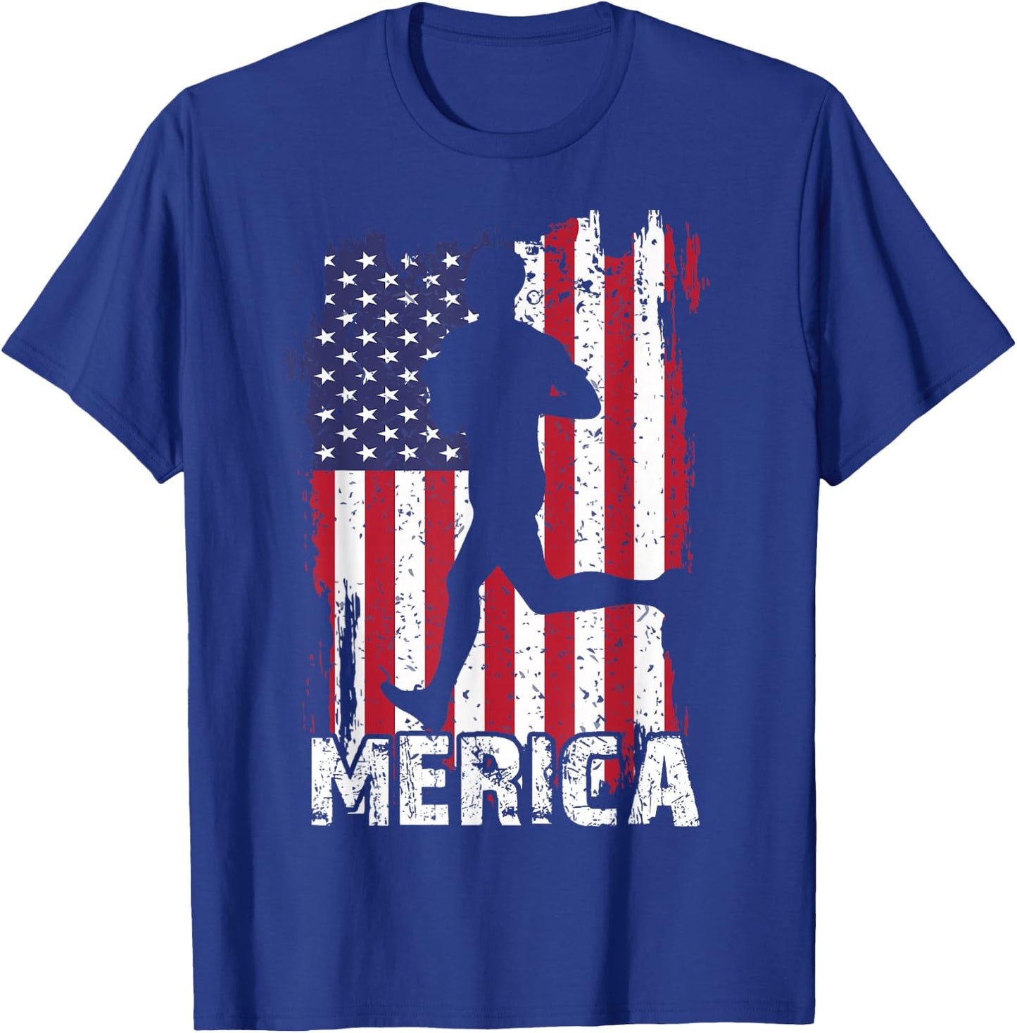 Patriotic 4th Of July Running-Shirt Runner US Flag Men Women T-Shirt - T-Shirt | Royal