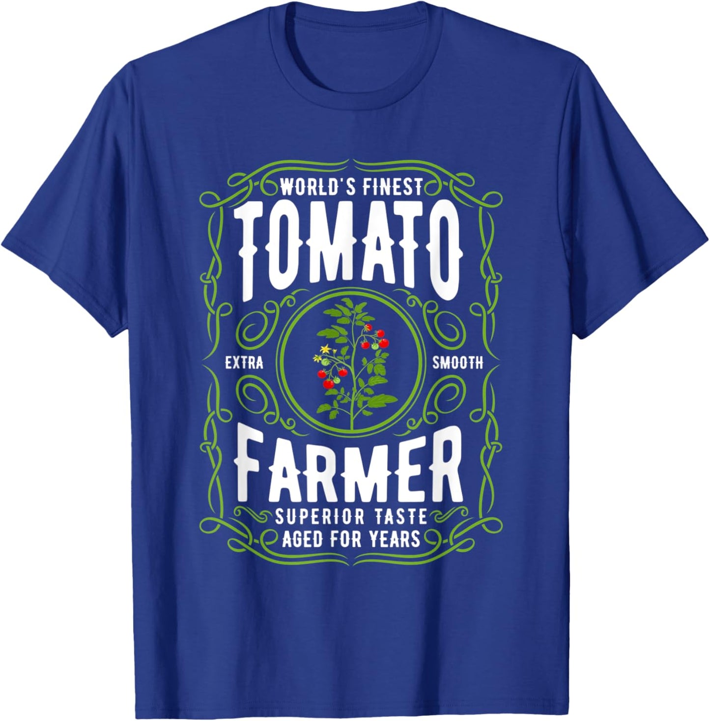Worlds Finest Tomato Farmer, Funny Tomato Gardening T-Shirt - T-Shirt | Royal