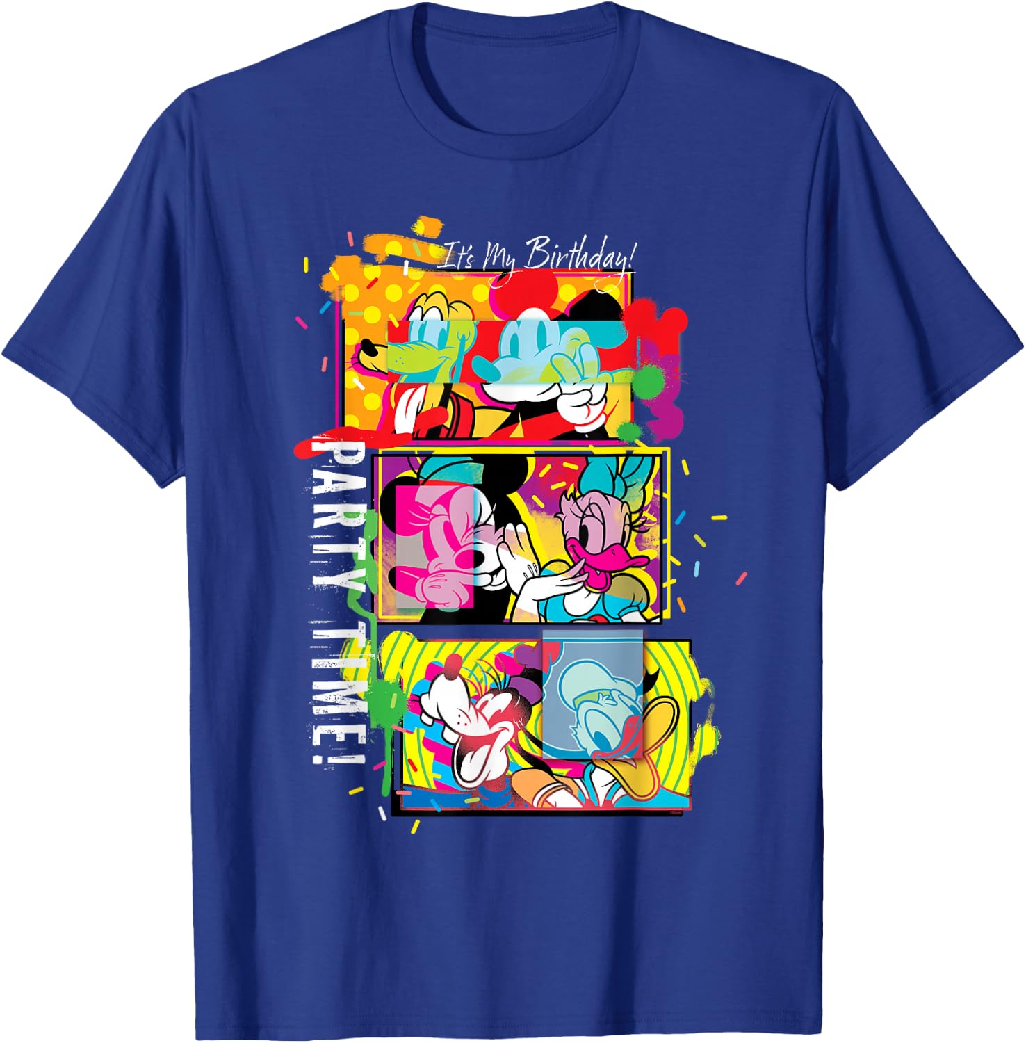 Disney Mickey & Pals Color Blast It’s My Birthday Party Time T-Shirt - T-Shirt | Royal