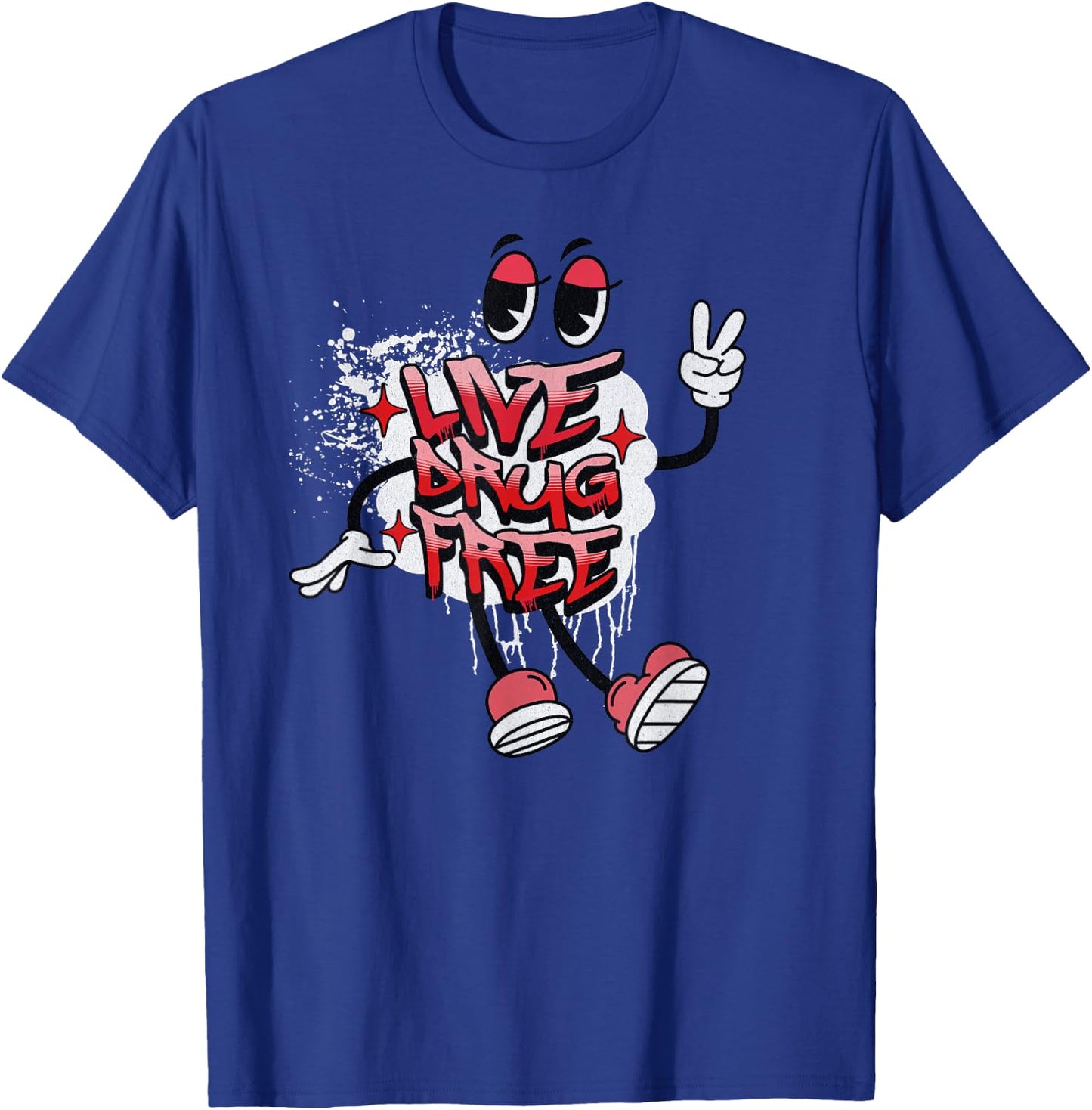 Live Drug Free Red Ribbon Week Awareness T-Shirt - T-Shirt | Royal