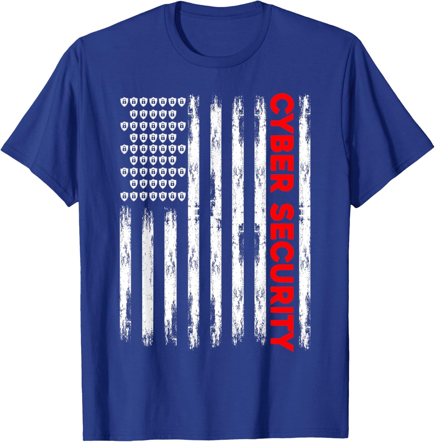 Cybersecurity Engineer IT Tech Cyber Security American Flag Women Men T-Shirt - T-Shirt | Royal
