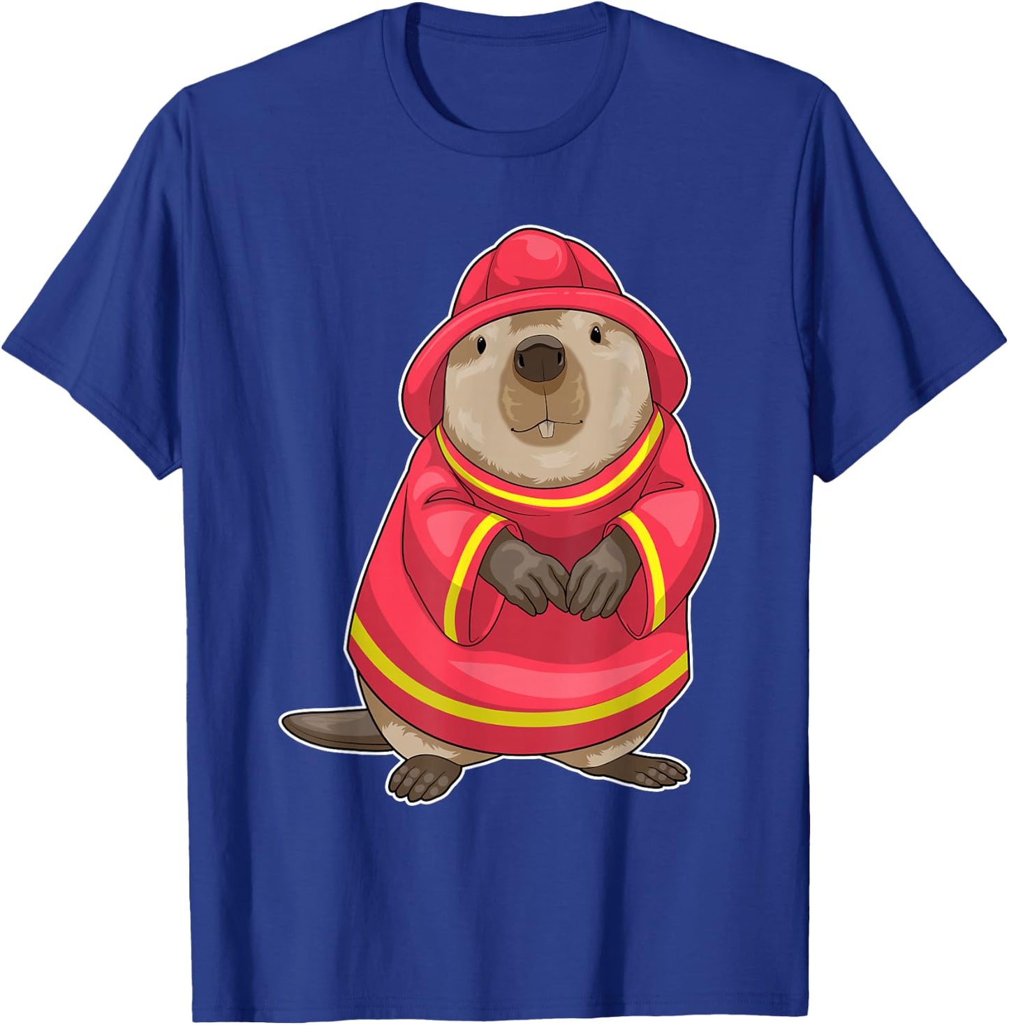 Beaver Firefighter Fire helmet Fire department T-Shirt - T-Shirt | Royal