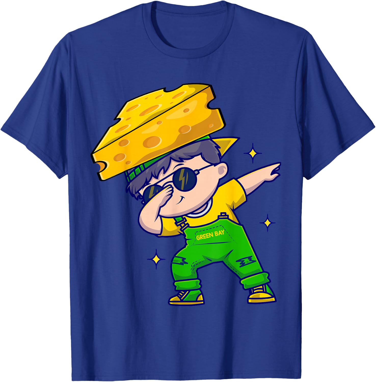 Funny Green Bay Dabbing Cheese hat T-Shirt - T-Shirt | Royal