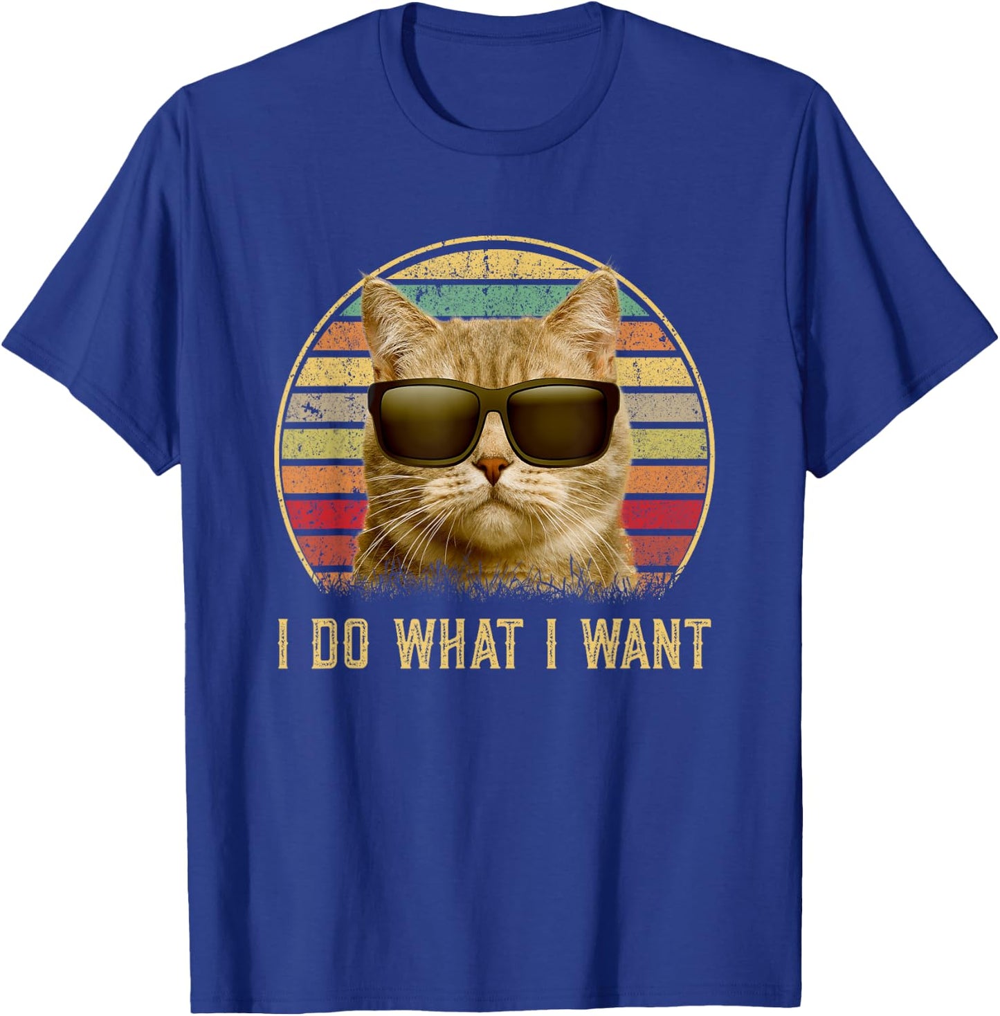 Retro 80s 90s Meowy I do what I want cat funny cat lover T-Shirt - T-Shirt | Royal