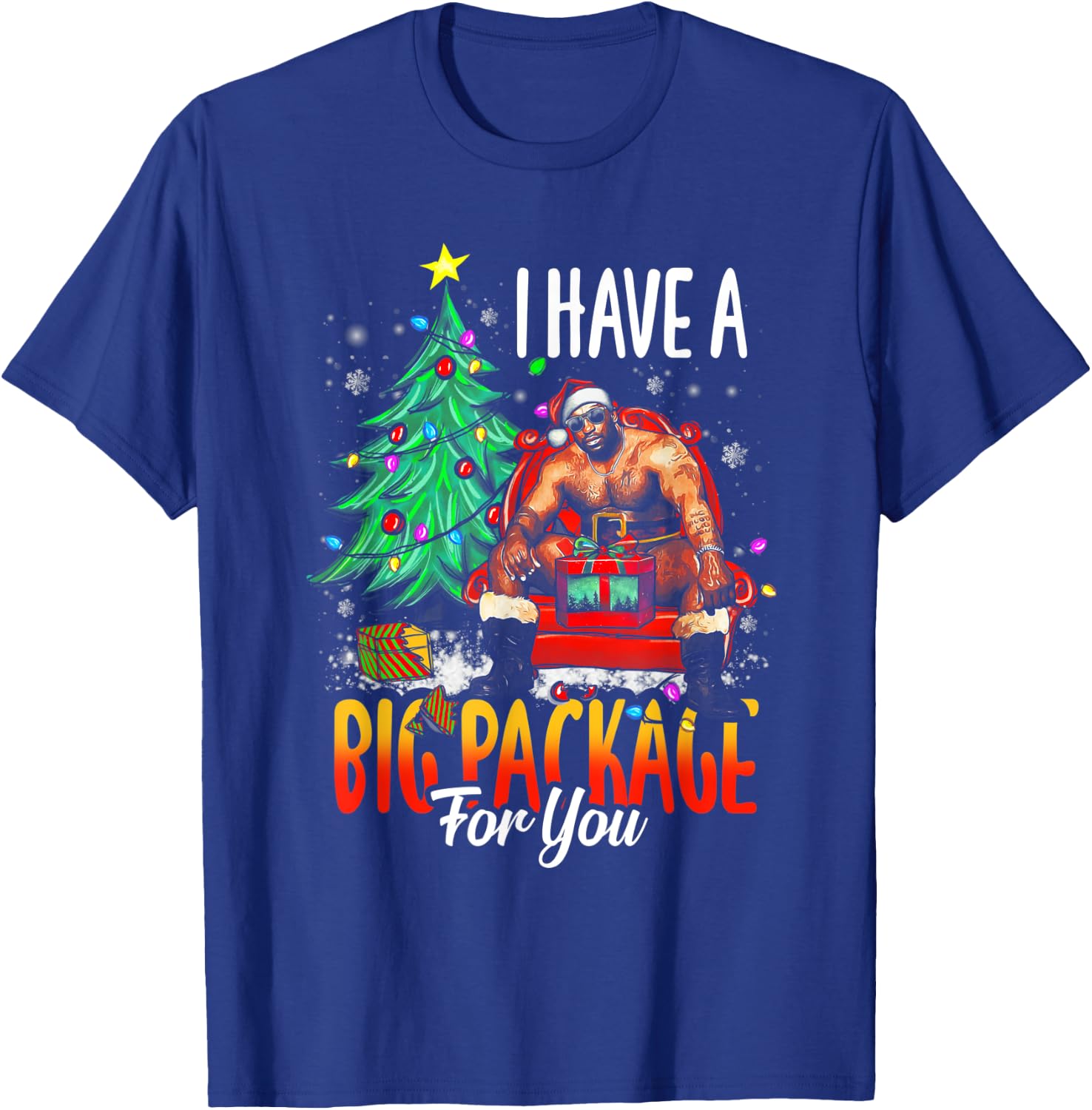 Funny I Have A Big Package For You Naughty Big Black Guy T-Shirt - T-Shirt | Royal