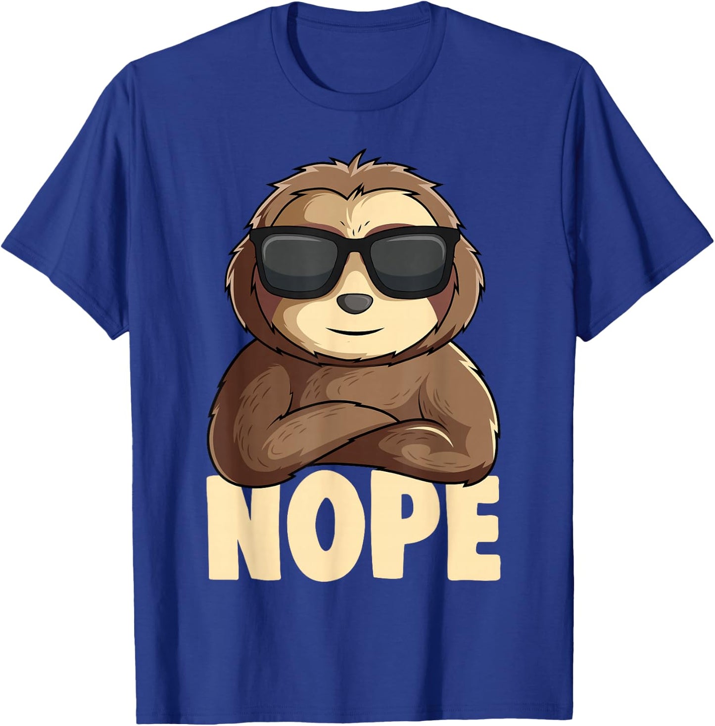 Nope Sloth Women Kids Girls Boys Youth T-Shirt - T-Shirt | Royal