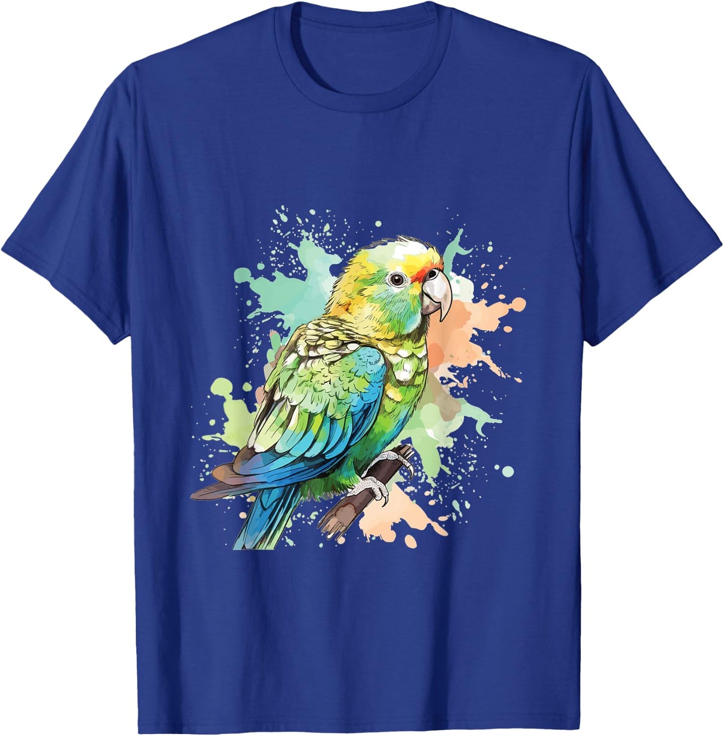 Cute Budgie Watercolor Art T-Shirt - T-Shirt | Royal