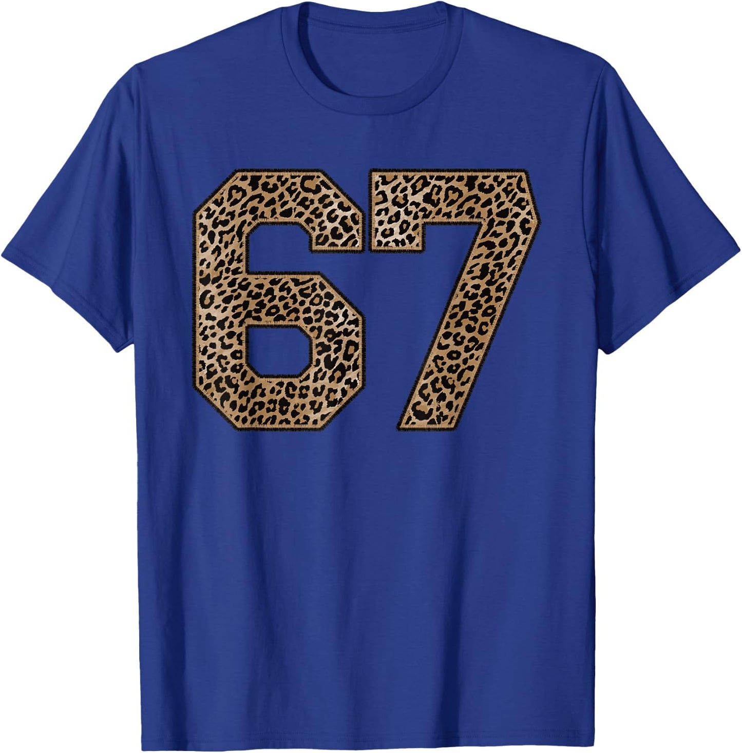 Leopard Number 67 Athlete Sports Jersey Supporter Fanwear T-Shirt - T-Shirt | Royal