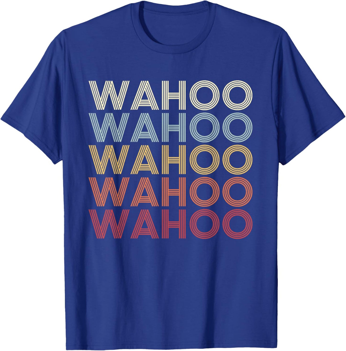 Wahoo Nebraska Wahoo NE Retro Vintage Text T-Shirt - T-Shirt | Royal