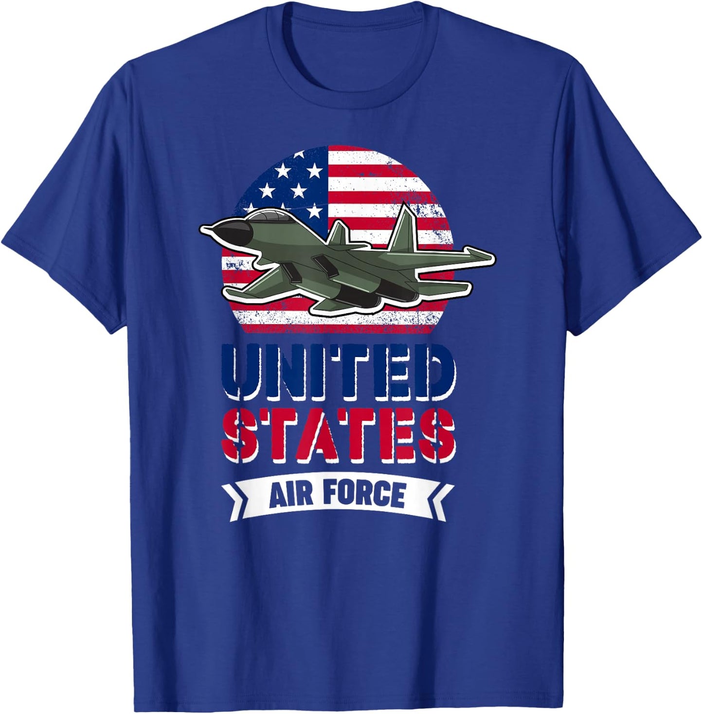 United States Air Force | US American Flag | Plane Fighter T-Shirt - T-Shirt | Royal
