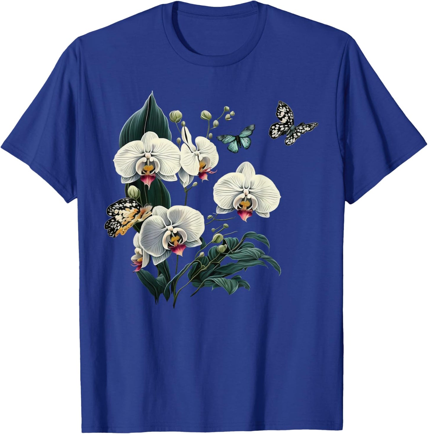 Beautiful Butterfly Orchids on Boho Orchid T-Shirt - T-Shirt | Royal